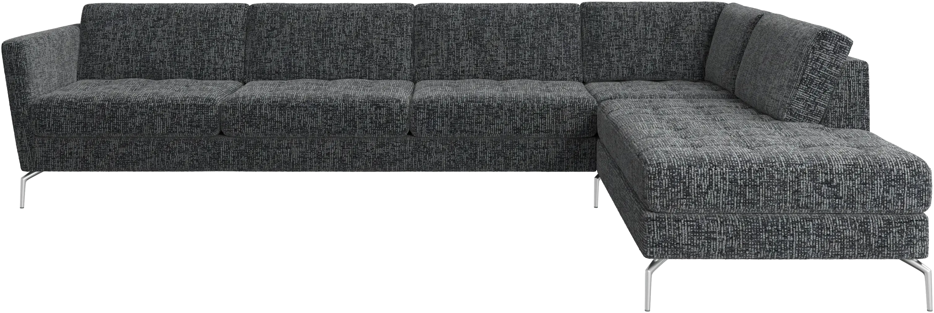 Osaka corner sofa with lounging unit, tufted seat