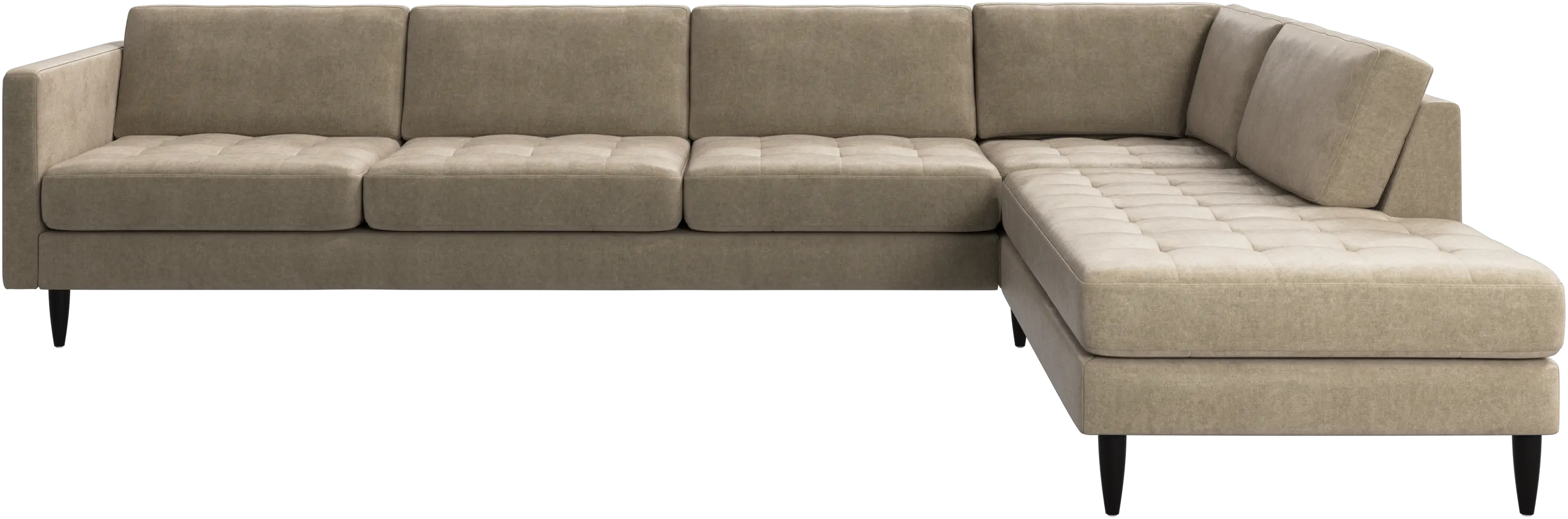 Osaka corner sofa with lounging unit, tufted seat
