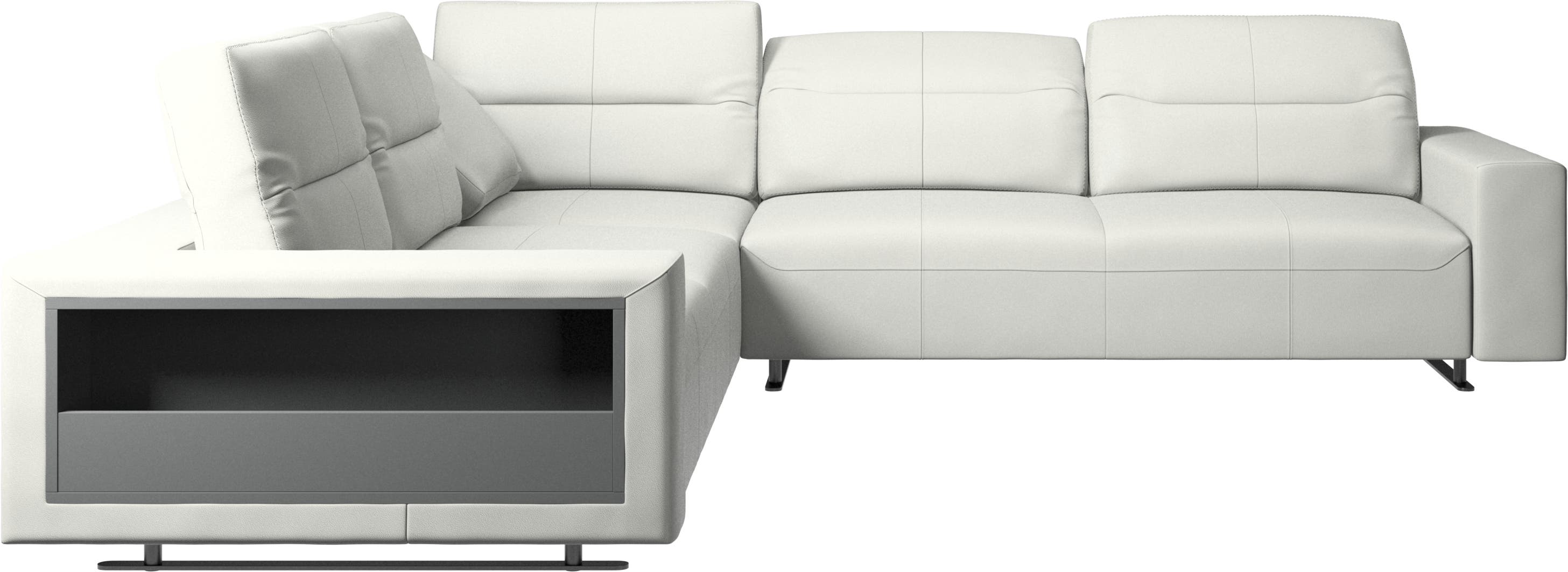 Hampton corner sofa with adjustable back and storage