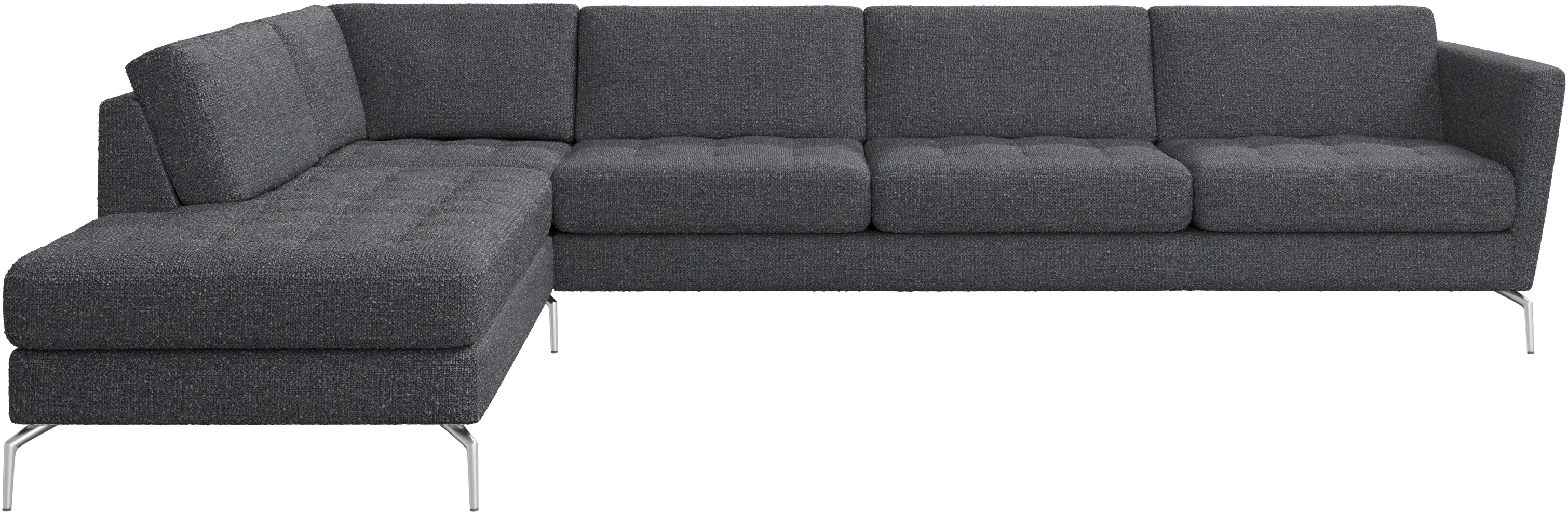 Osaka corner sofa with lounging unit, tufted seat