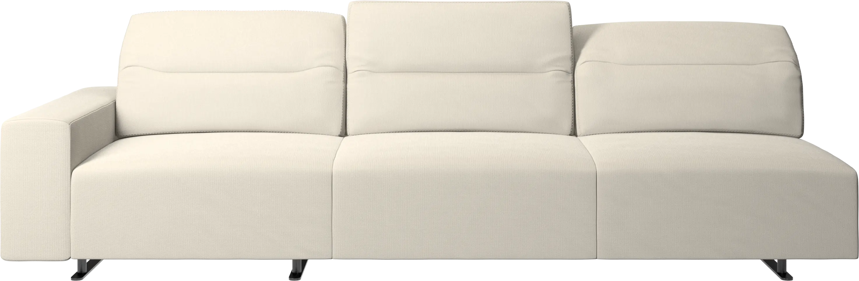 Hampton sofa with adjustable back and storage on the left side