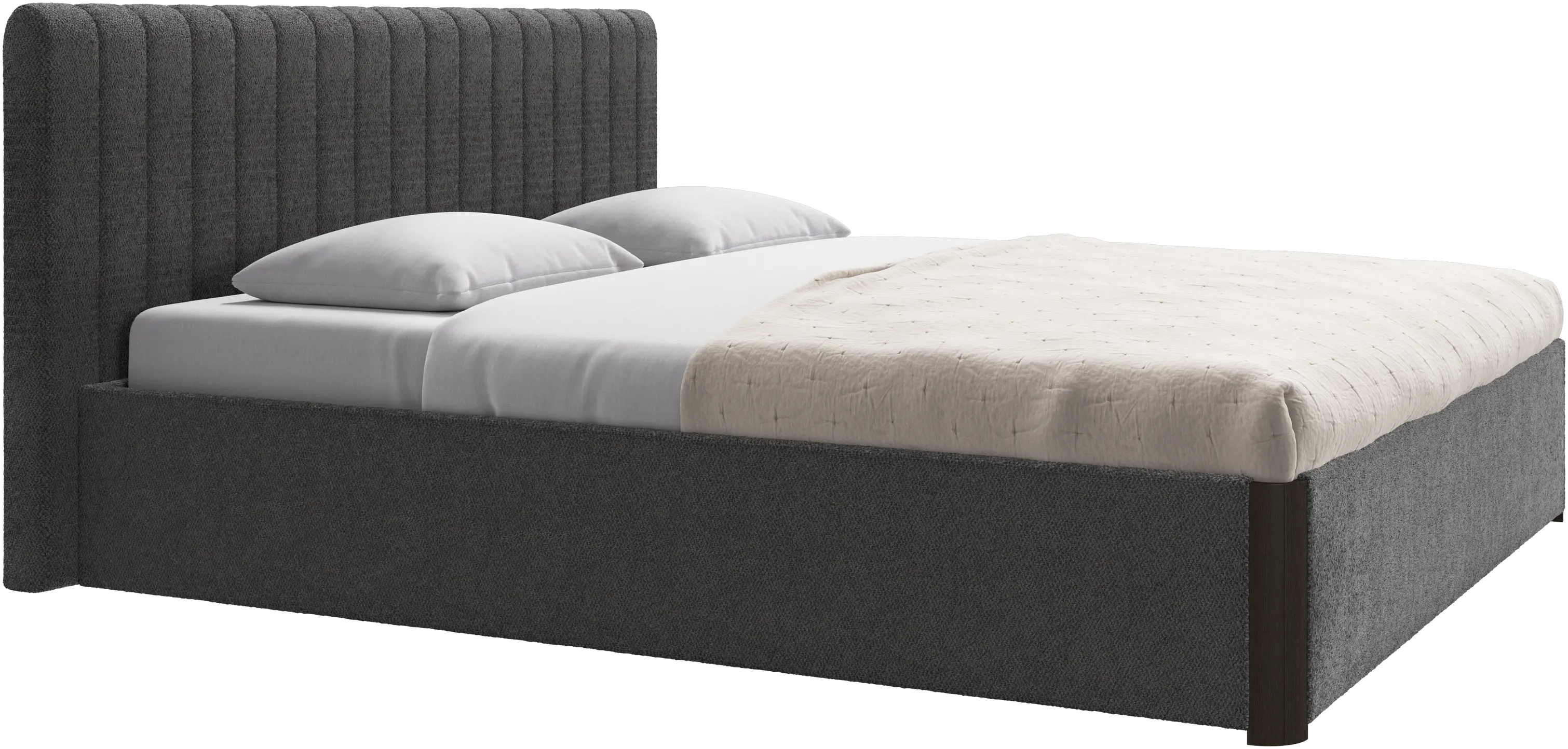 Element bed, bed-mounted headboard, with slats and storage solution, excl. mattress