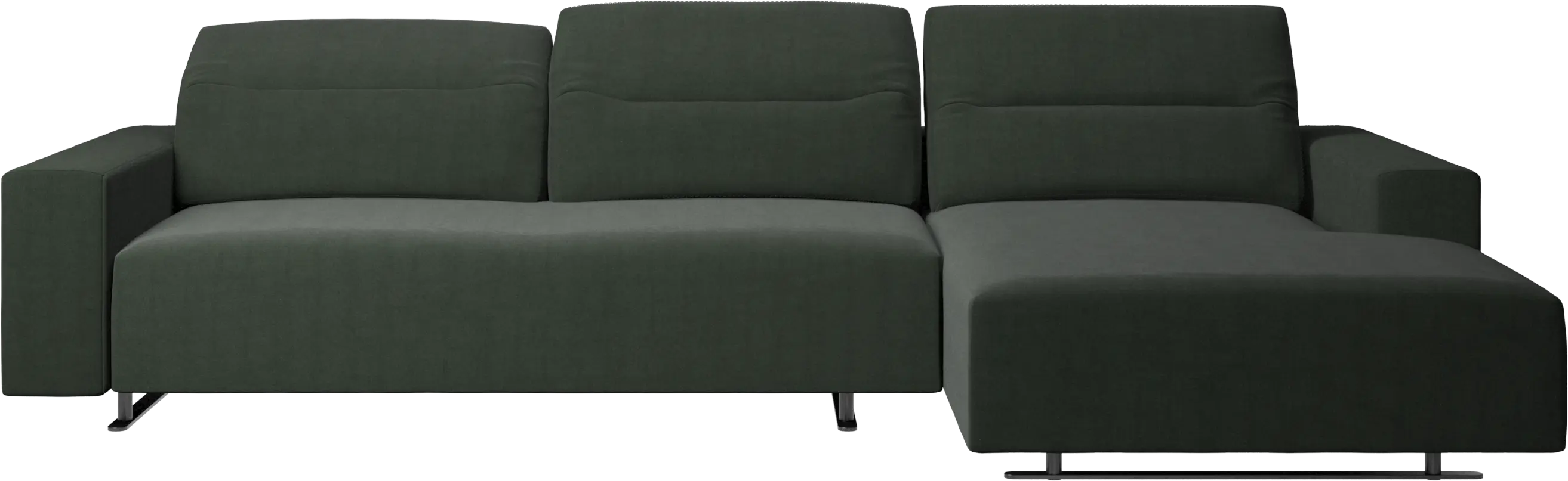 Hampton sofa with adjustable back, resting unit and storage both sides