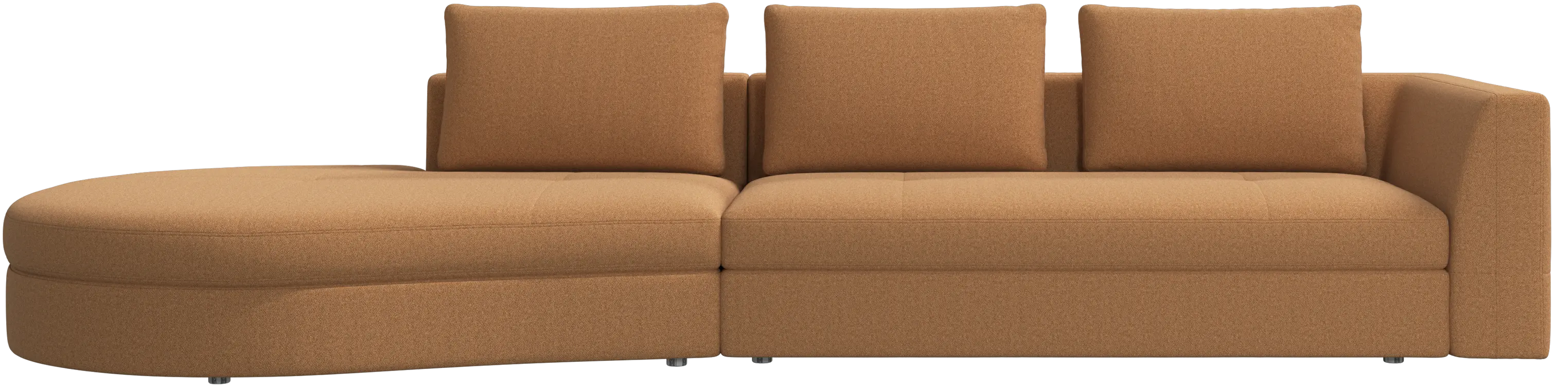 Bergamo sofa with round lounging unit, left