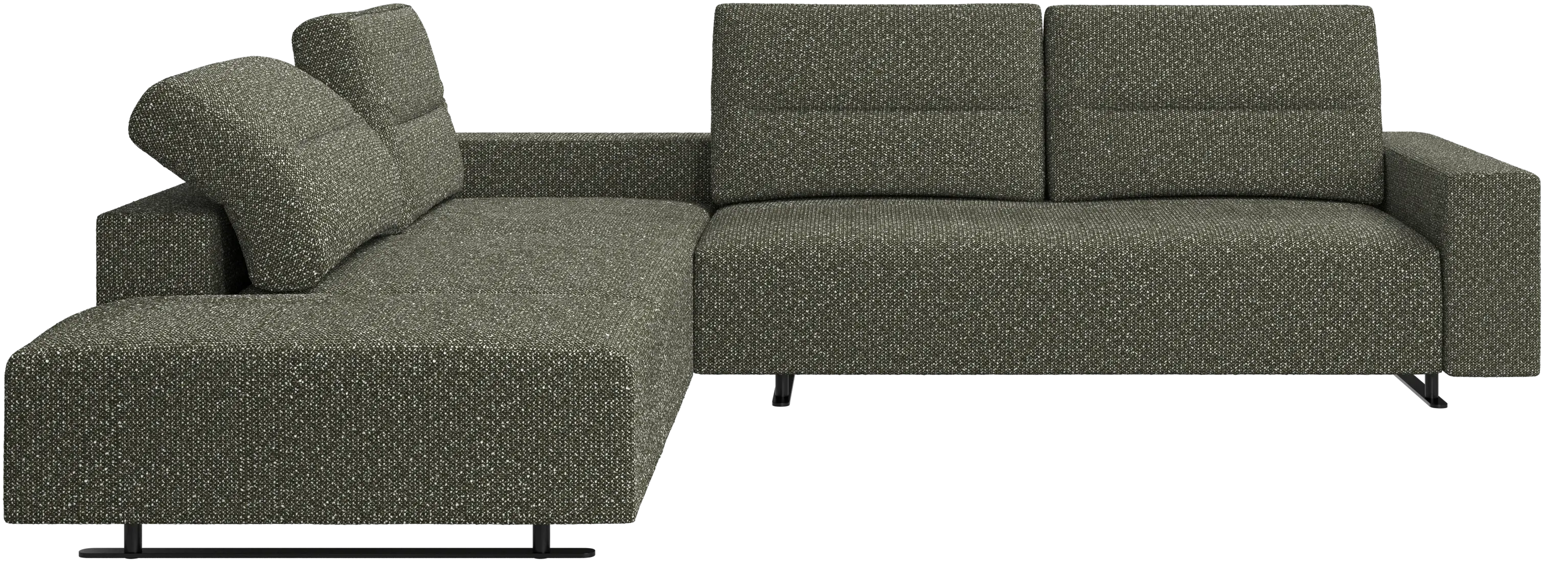 Hampton corner sofa with adjustable back and storage on right side