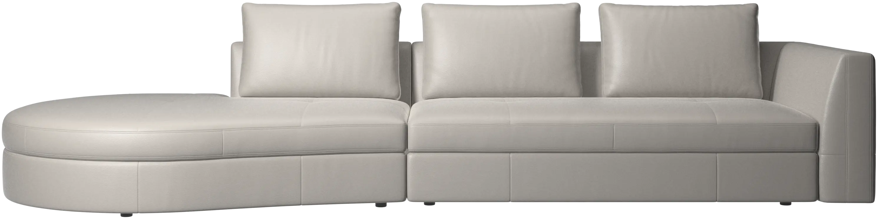 Bergamo sofa with round lounging unit, left