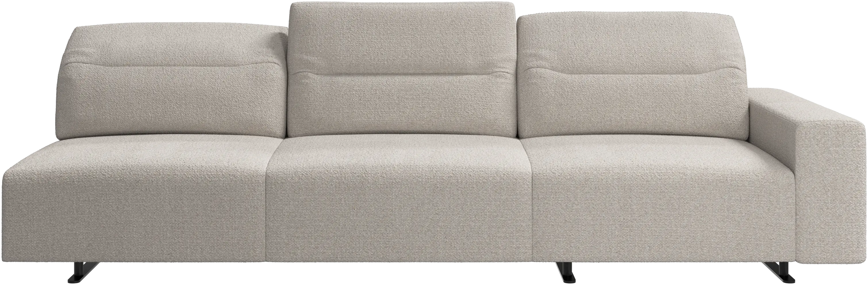 Hampton sofa with adjustable back and storage on the right side