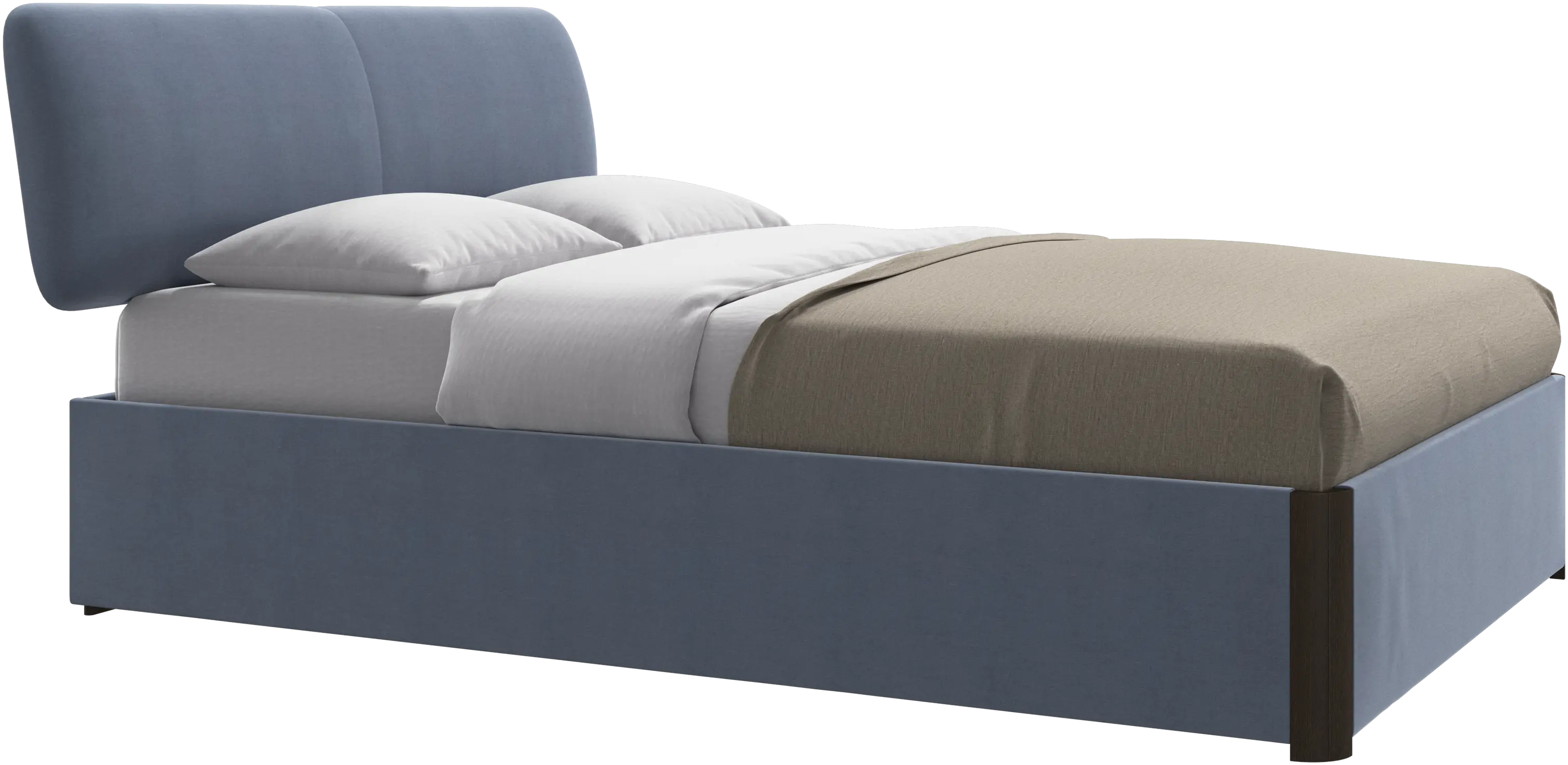 Element bed, bed-mounted headboard, with slats and storage solution, excl. mattress