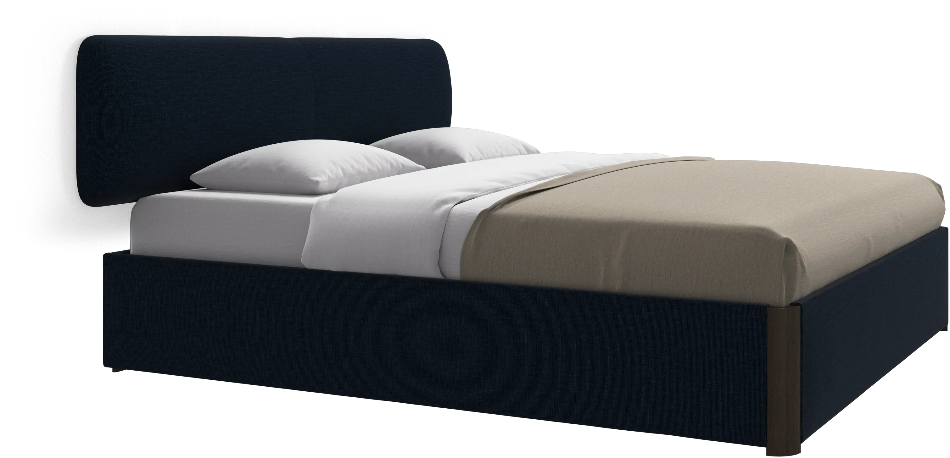 Element bed, wall-mounted headboard, with slats and storage solution, excl. mattress
