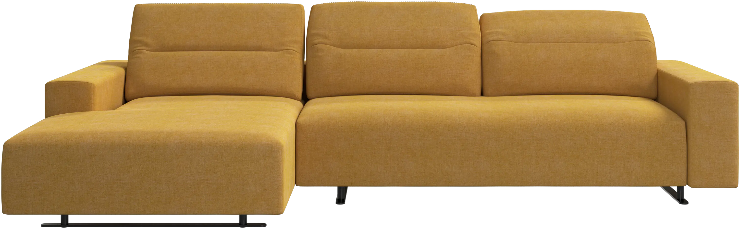 Hampton sofa with adjustable back and resting unit left side, storage right side