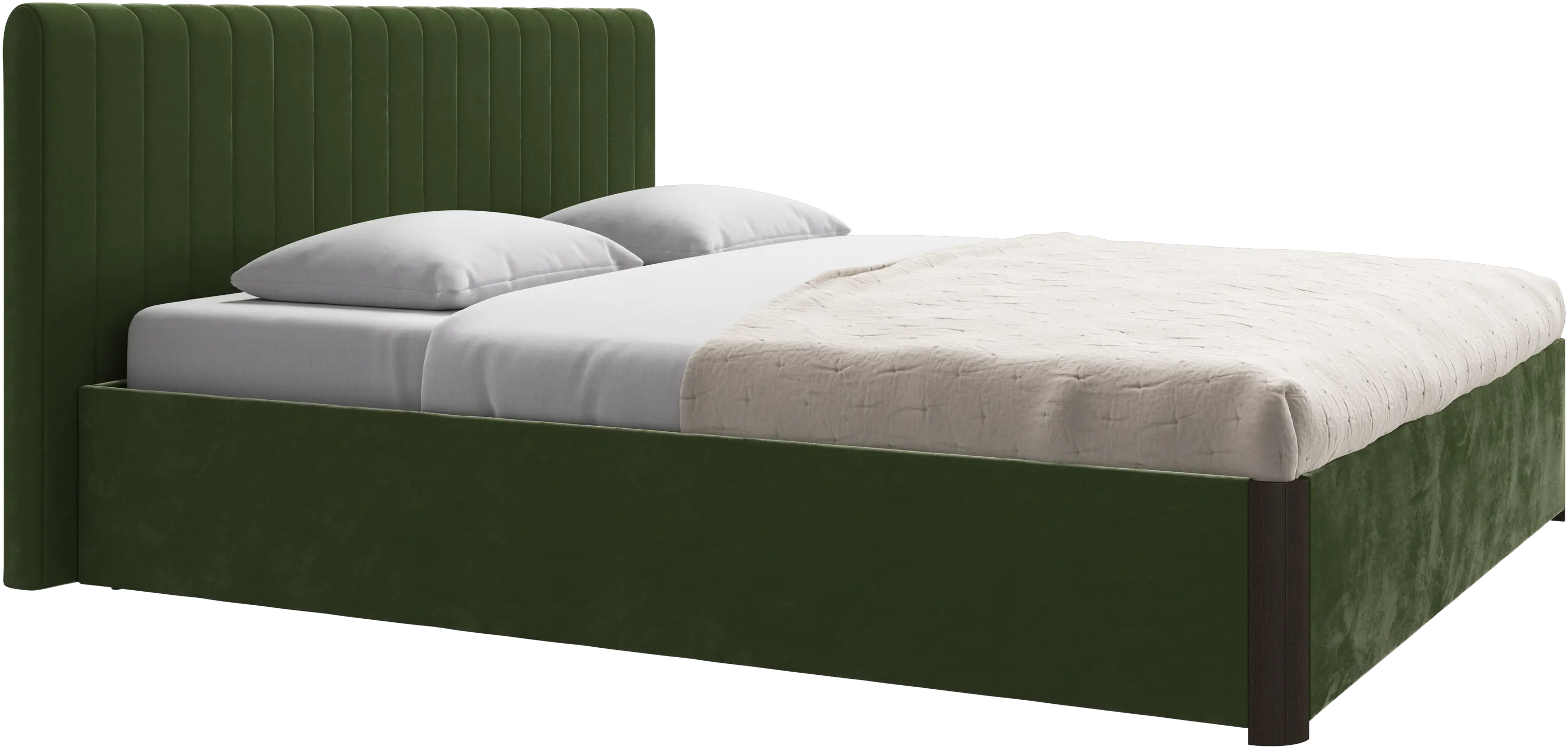 Element bed, bed-mounted headboard, with slats and storage solution, excl. mattress