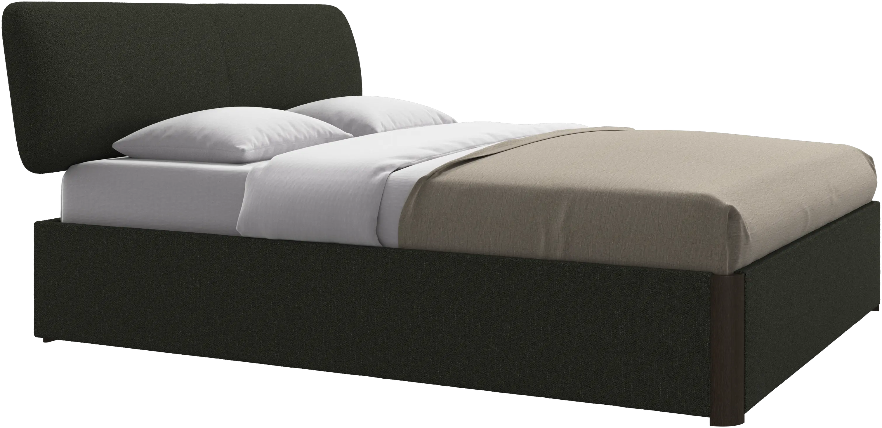 Element bed, bed-mounted headboard, with slats and storage solution, excl. mattress
