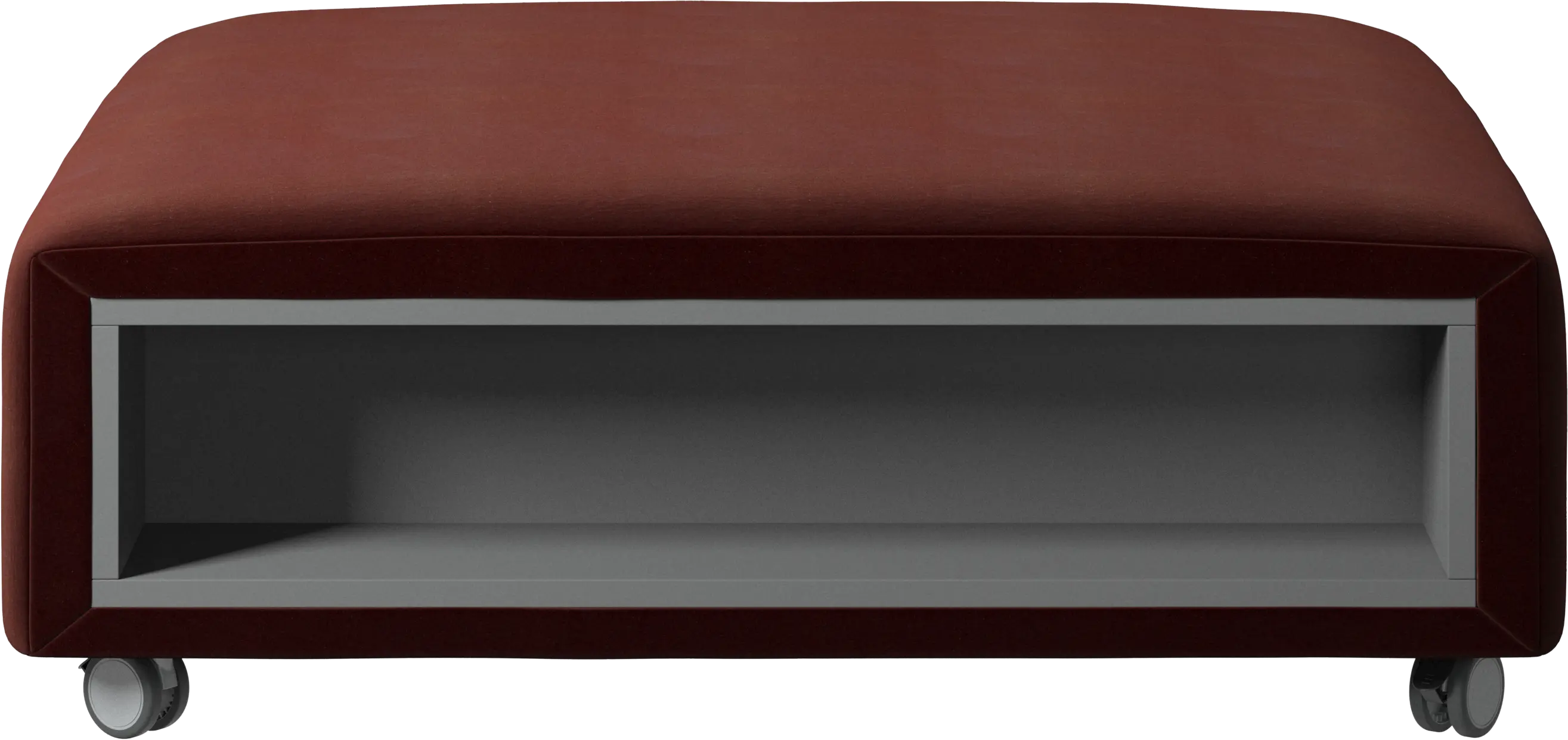 Hampton footstool on wheels with storage left and right sides