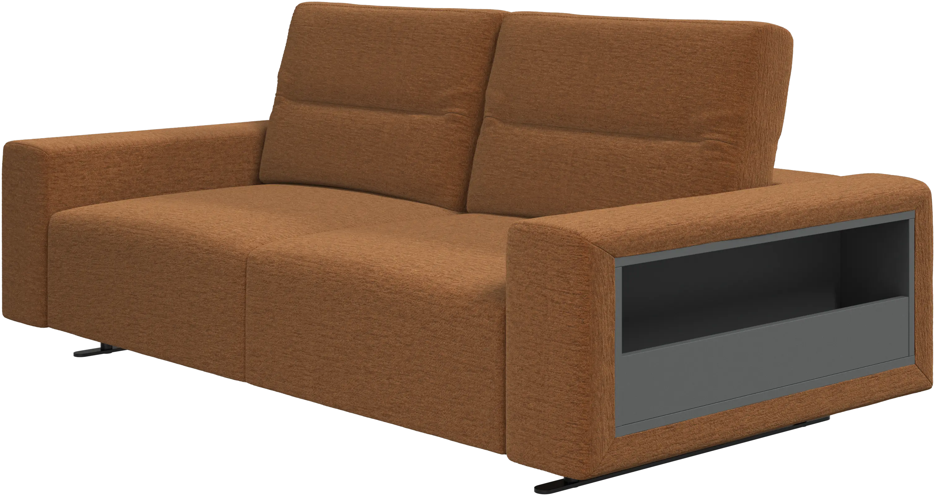 Hampton sofa with adjustable back and storage on the right side