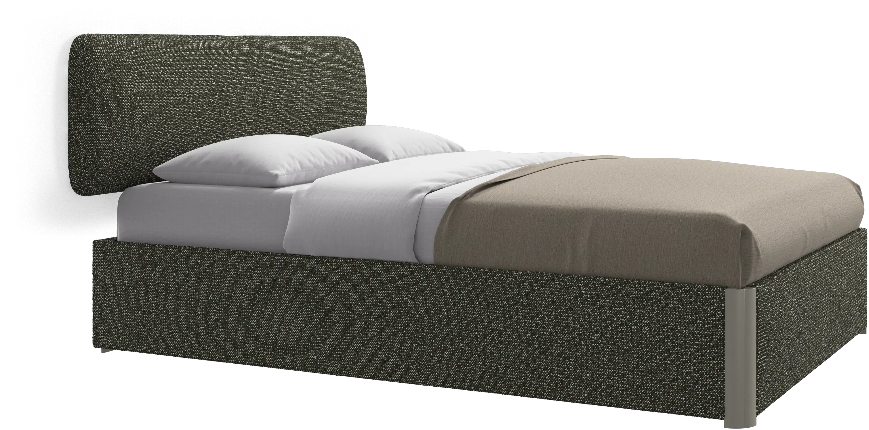 Element bed, wall-mounted headboard, with slats and storage solution, excl. mattress
