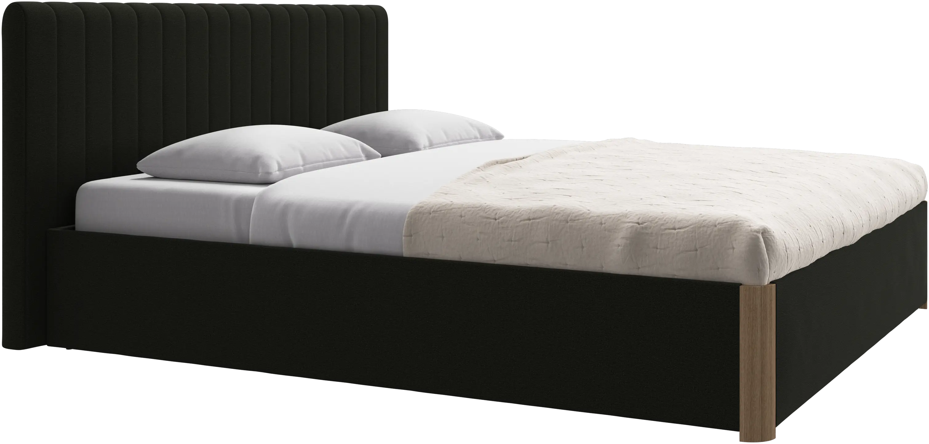 Element bed, bed-mounted headboard, with slats and storage solution, excl. mattress