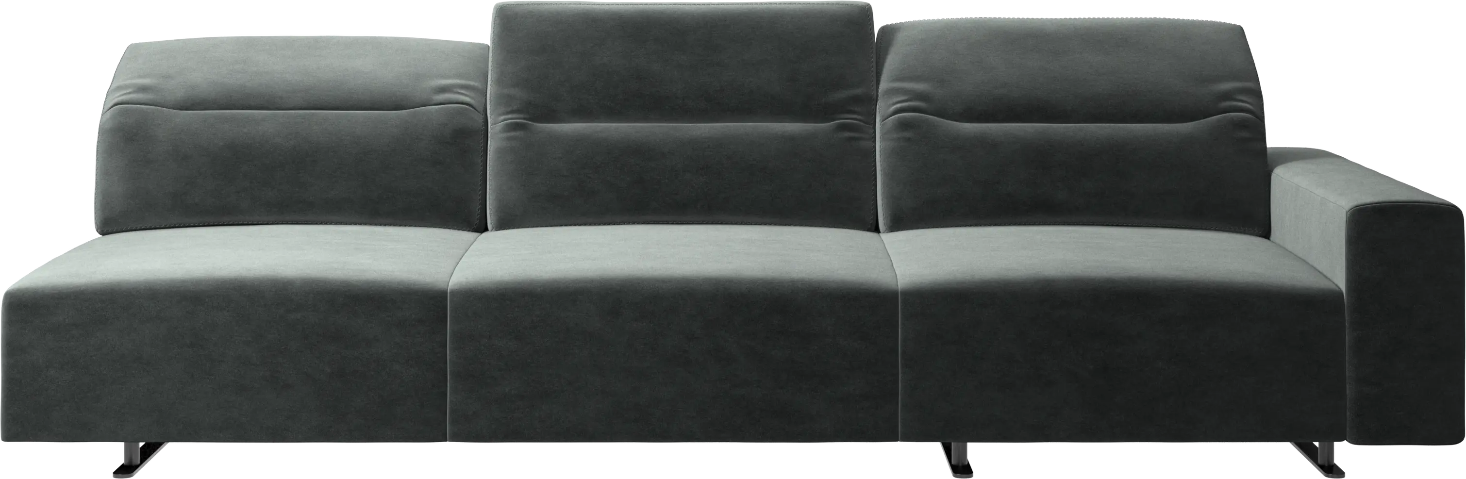 Hampton sofa with adjustable back and storage on the right side