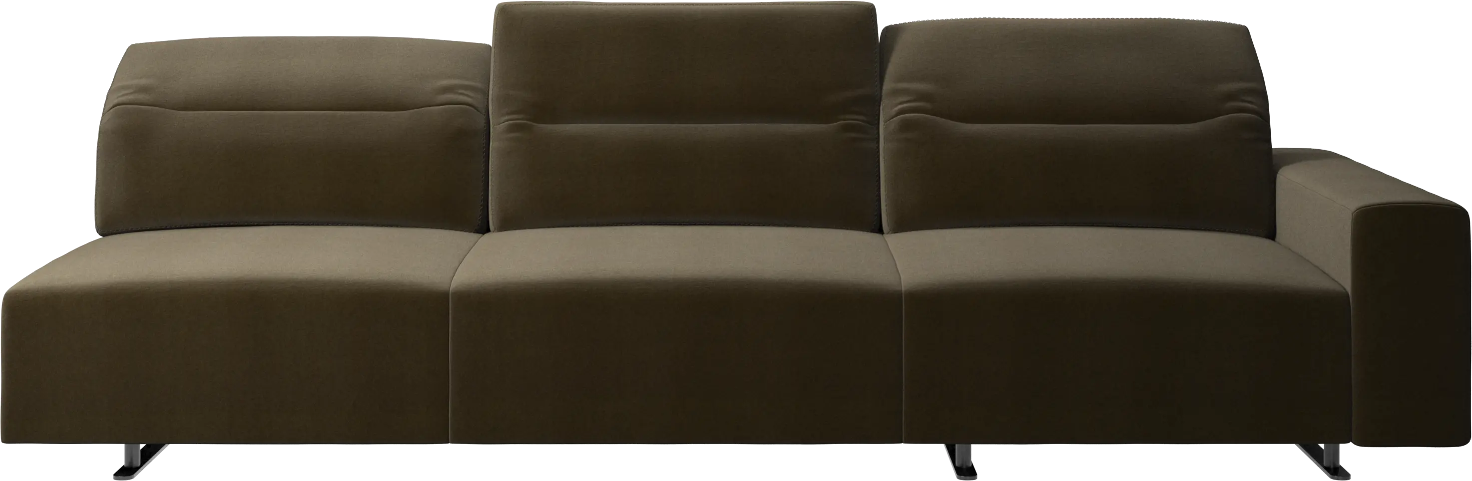 Hampton sofa with adjustable back and storage on the right side