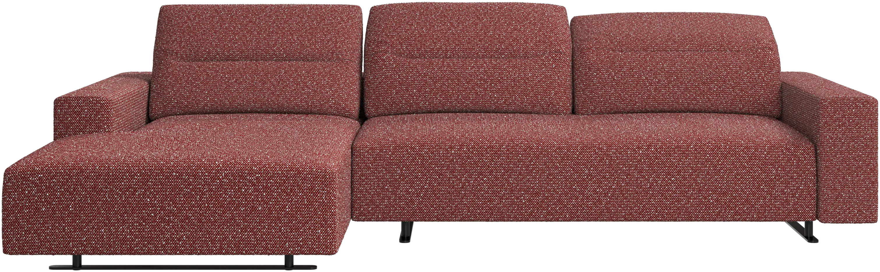 Hampton sofa with adjustable back and resting unit left side, storage right side