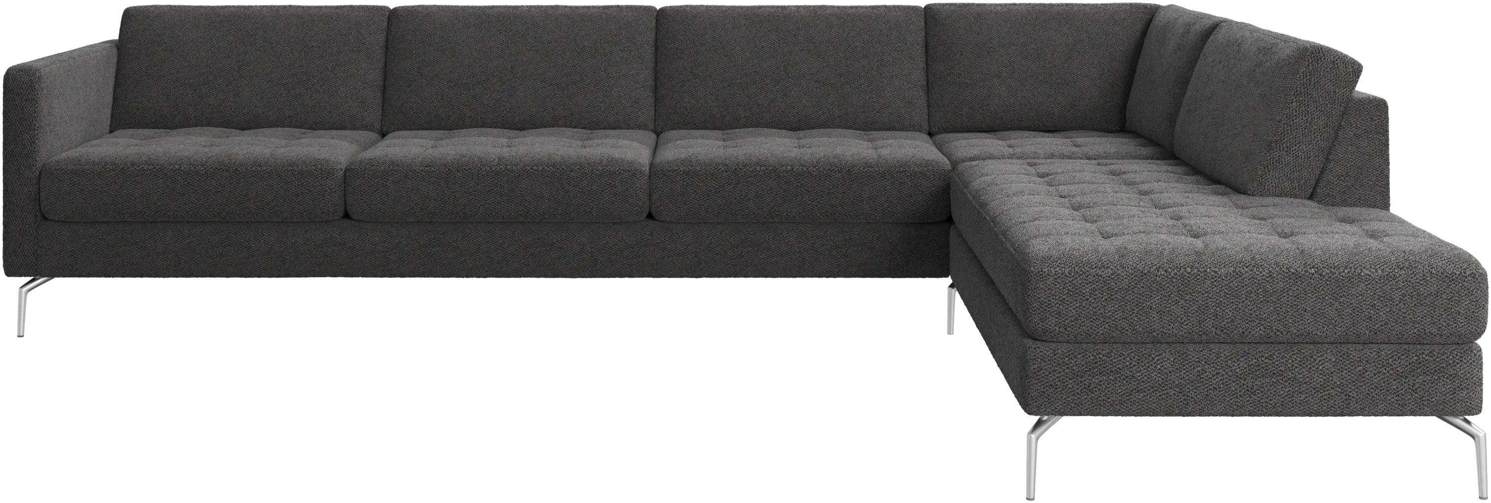 Osaka corner sofa with lounging unit, tufted seat