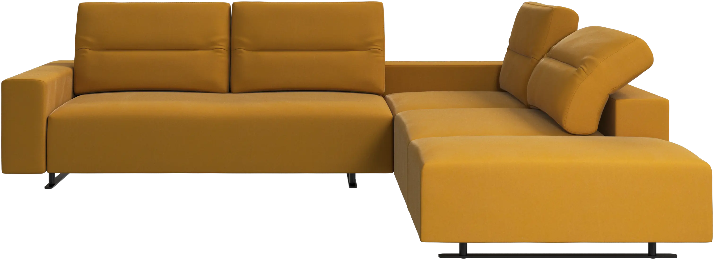 Hampton corner sofa with adjustable back and storage on left side