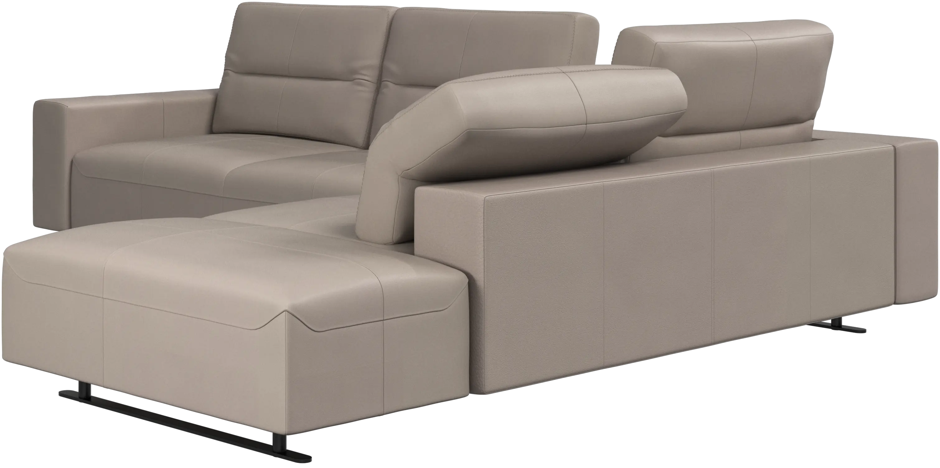 Hampton corner sofa with adjustable back and storage on left side