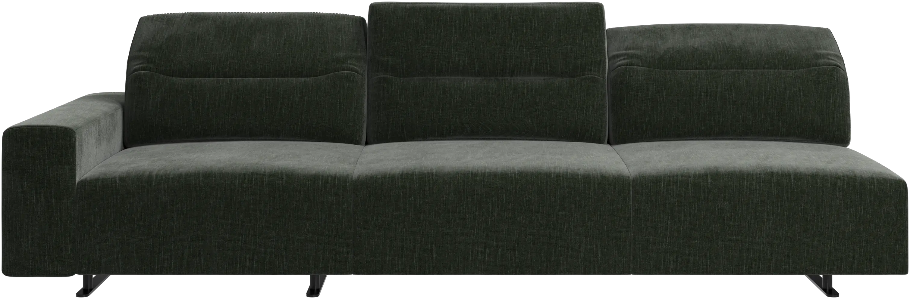 Hampton sofa with adjustable back and storage on the left side