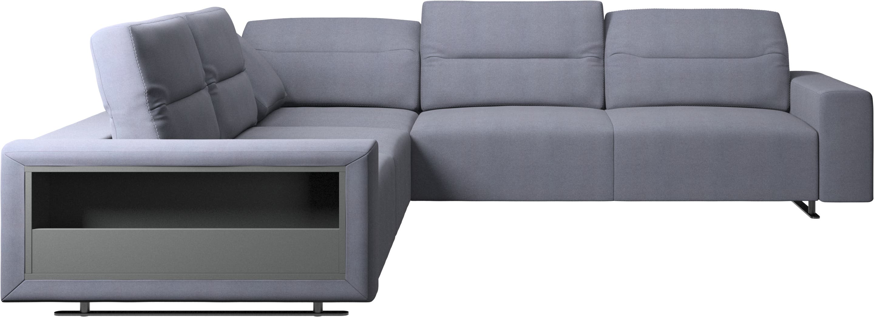 Canapé d'angle Hampton avec dossier ajustable et espace de rangement côté gauche