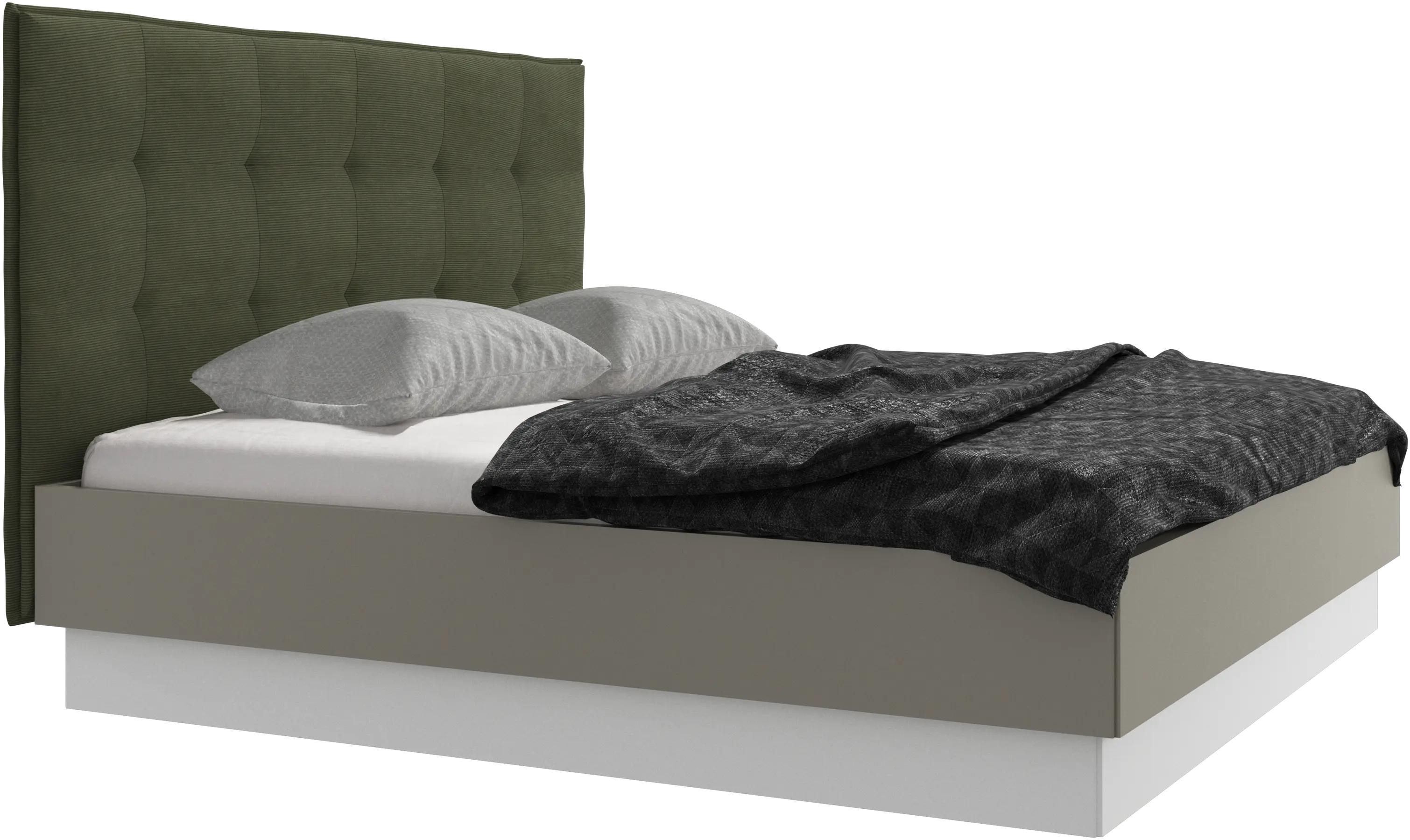 Lugano storage bed with lift-up frame and slats, excl. mattress
