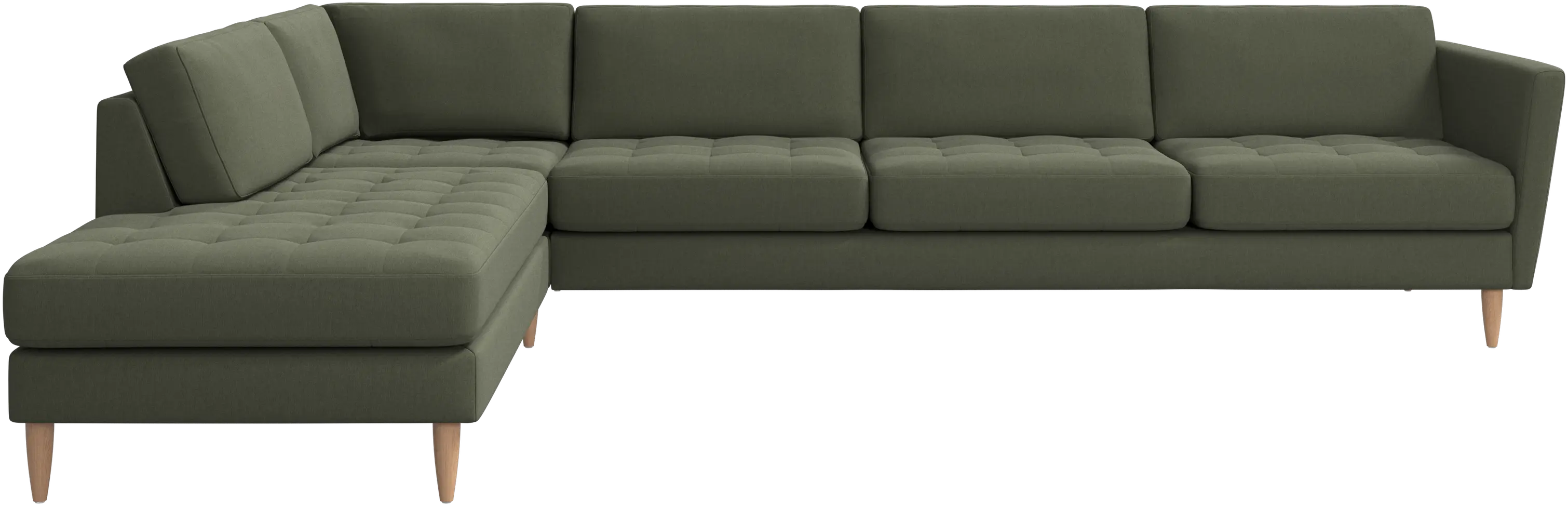 Osaka corner sofa with lounging unit, tufted seat