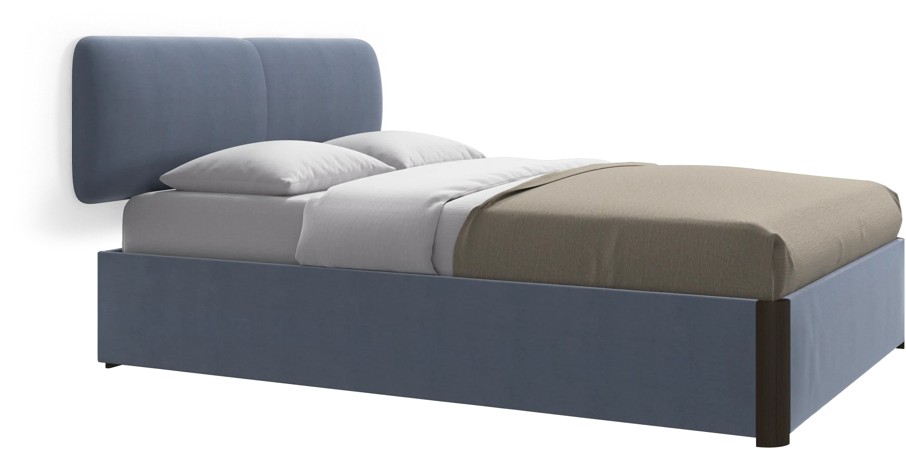 Element bed, wall-mounted headboard, with slats and storage solution, excl. mattress