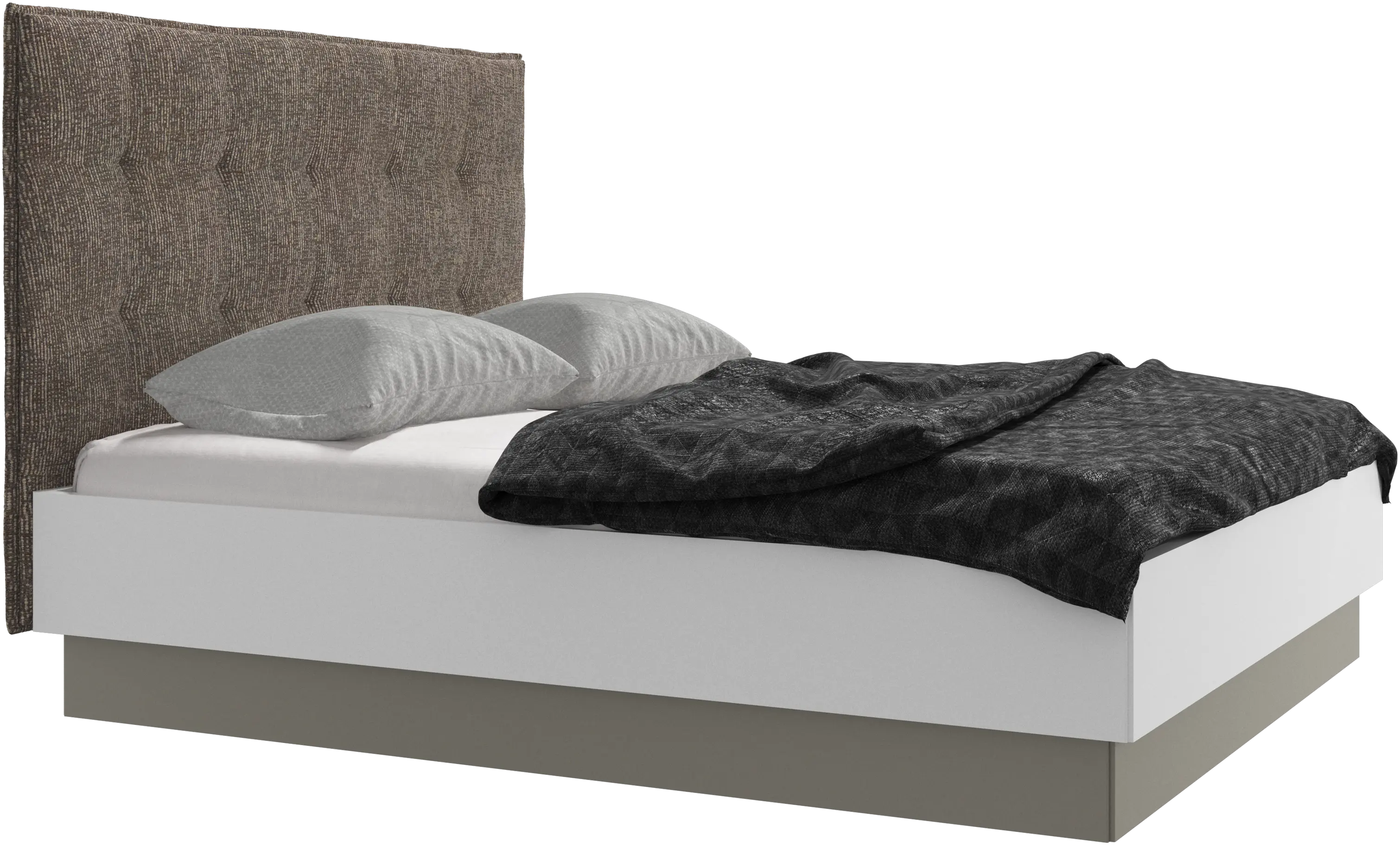 Lit Lugano avec rangement intégré, sommier inclus, hors matelas