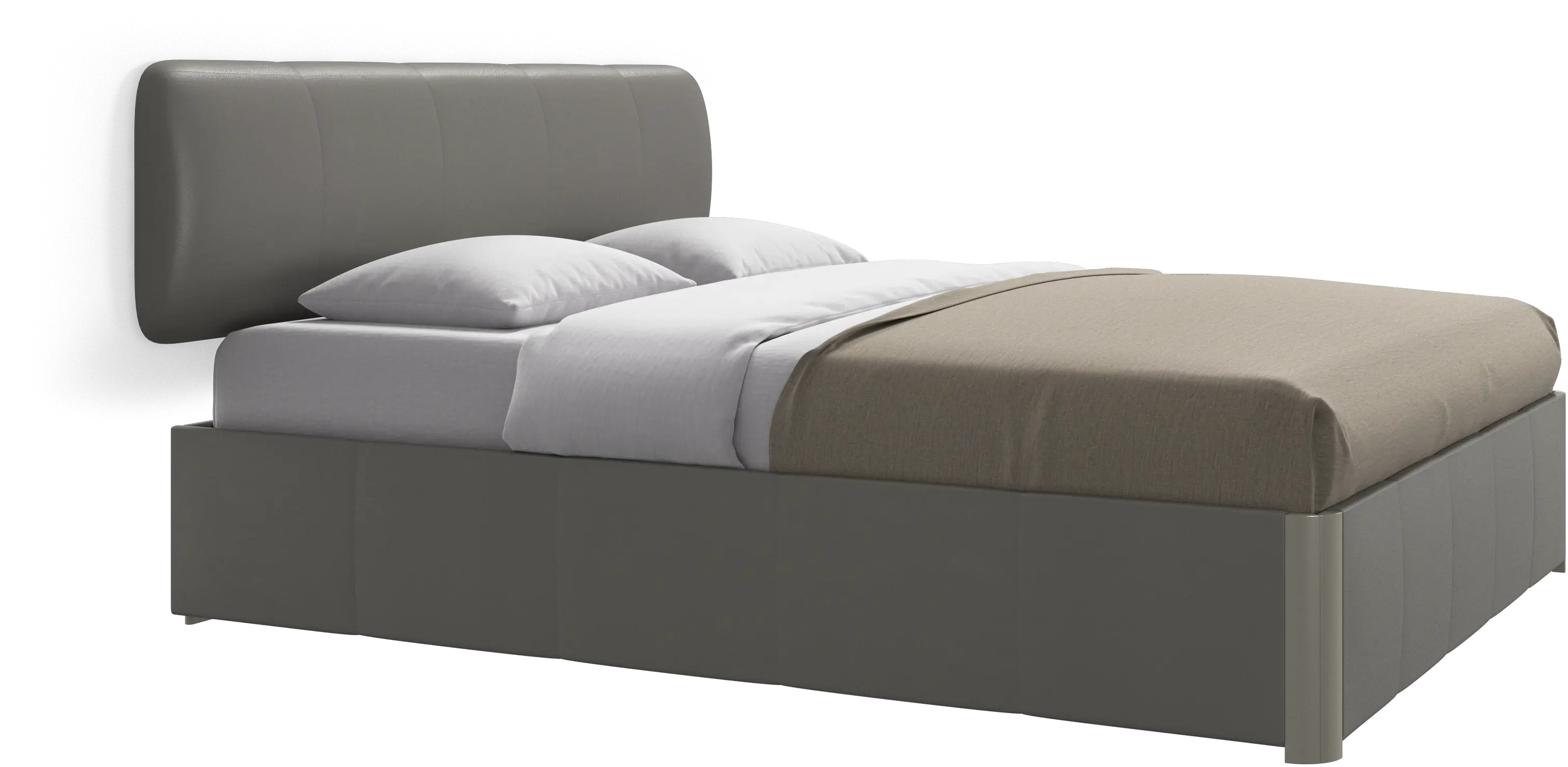 Element bed, wall-mounted headboard, with slats and storage solution, excl. mattress