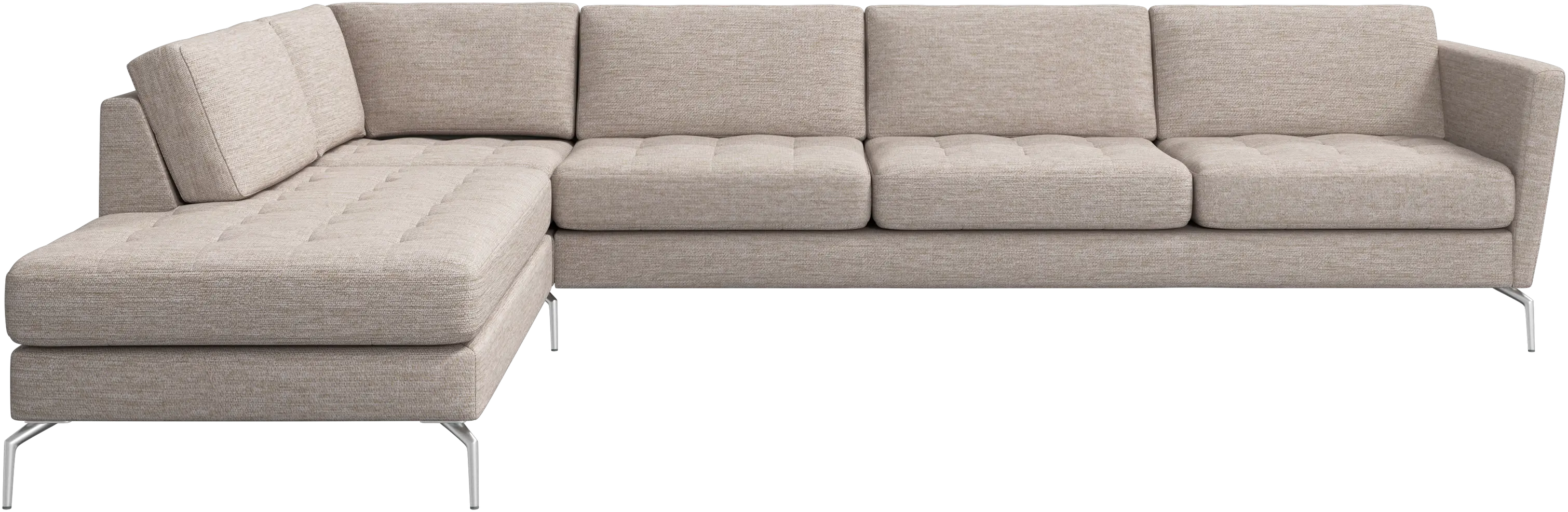 Osaka corner sofa with lounging unit, tufted seat