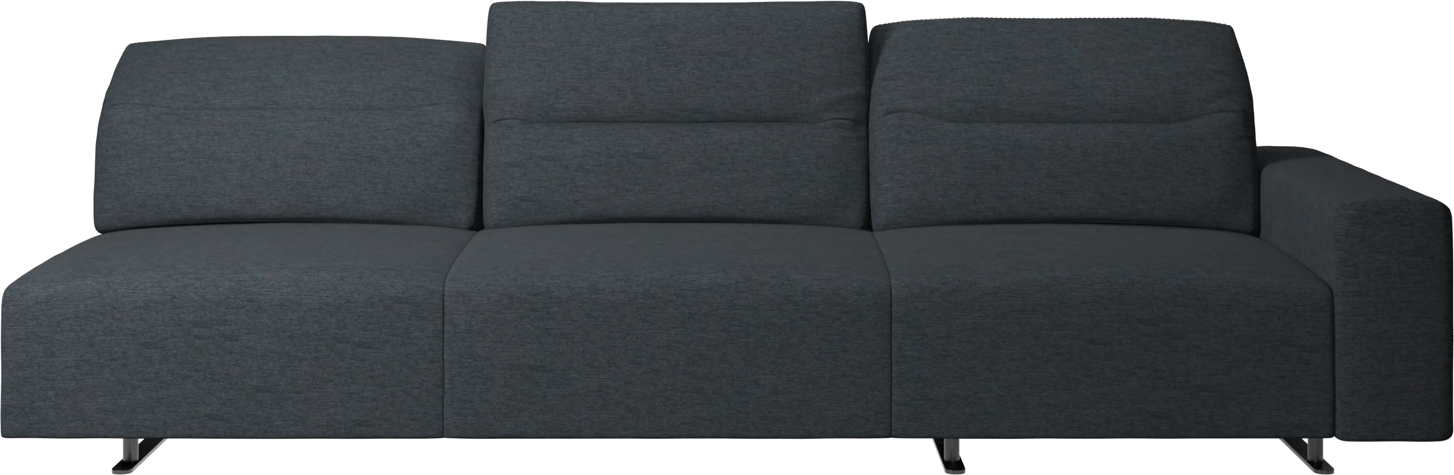 Sofá Hampton com encosto ajustável e armazenamento na lateral direita