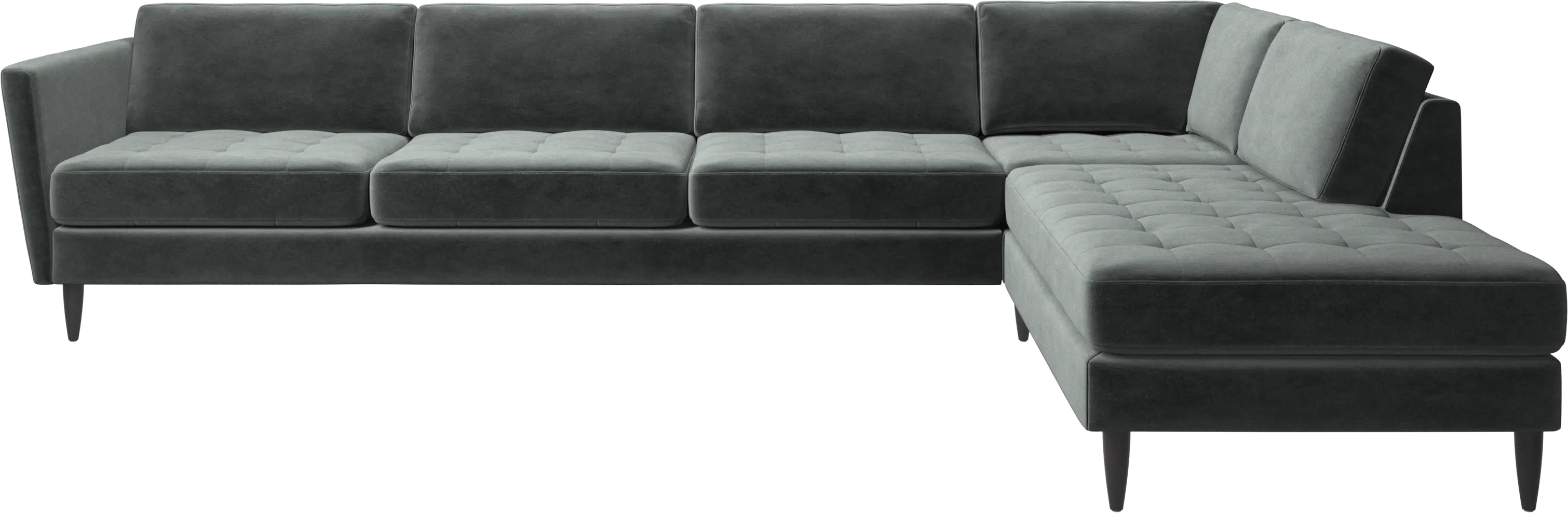 Osaka corner sofa with lounging unit, tufted seat