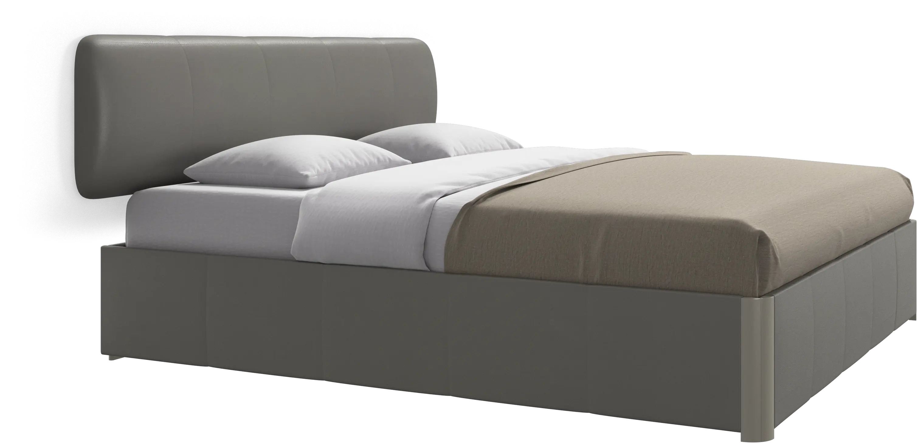 Element bed, wall-mounted headboard, with slats and storage solution, excl. mattress