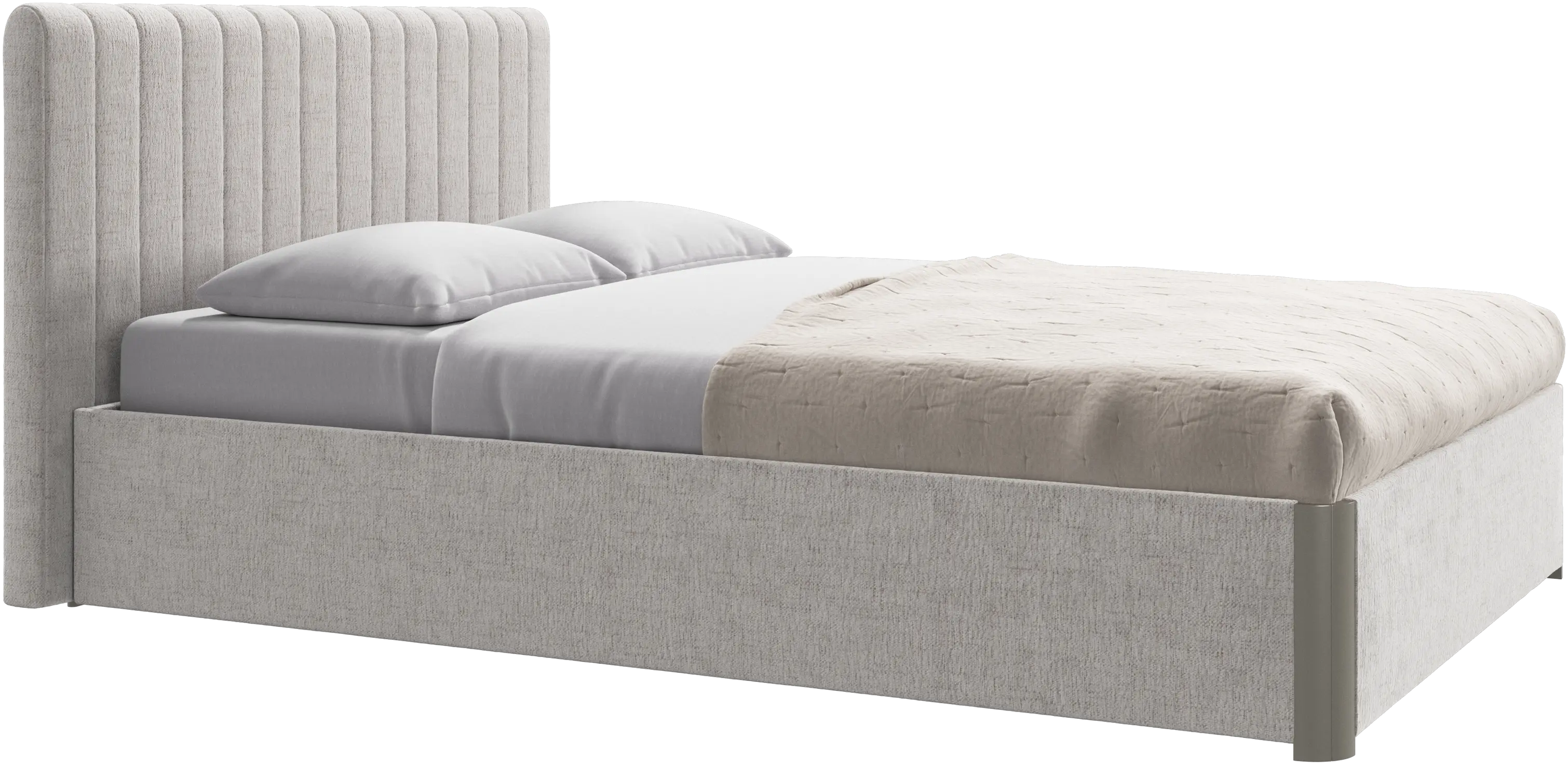 Element bed, bed-mounted headboard, with slats and storage solution, excl. mattress