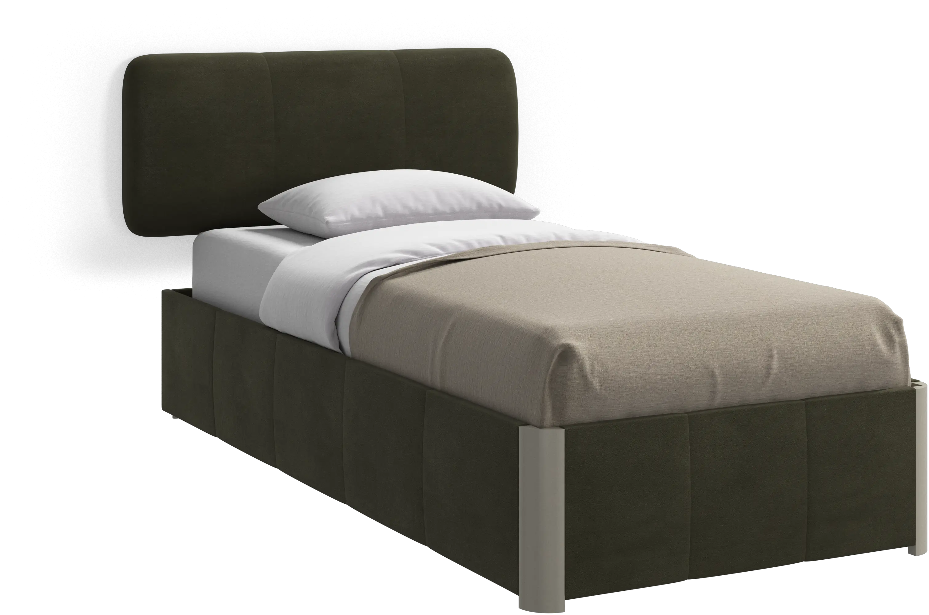 Element säng, väggmonterad huvudgavel, med ribbor, exkl. madrass