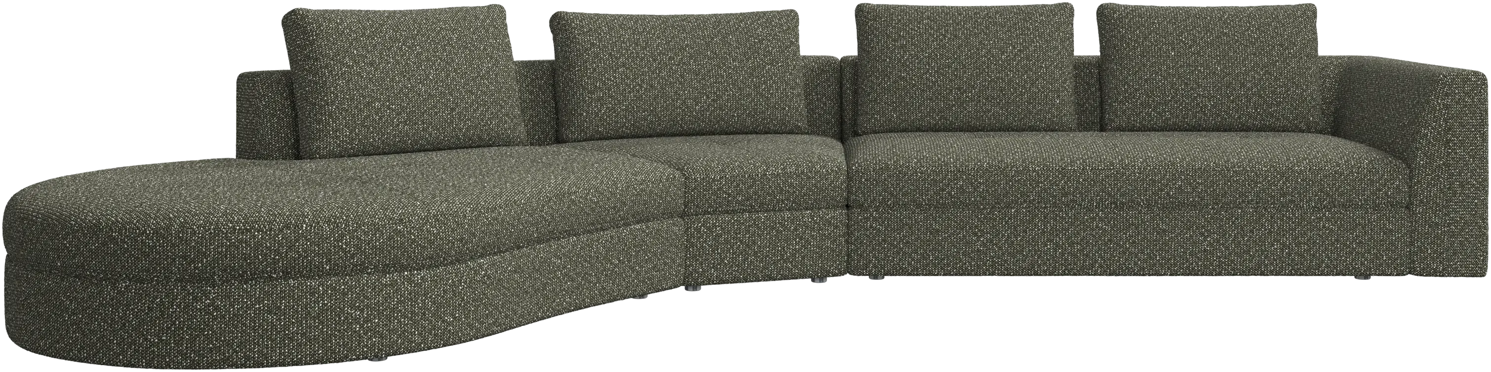 Bergamo sofa with round lounging unit, left