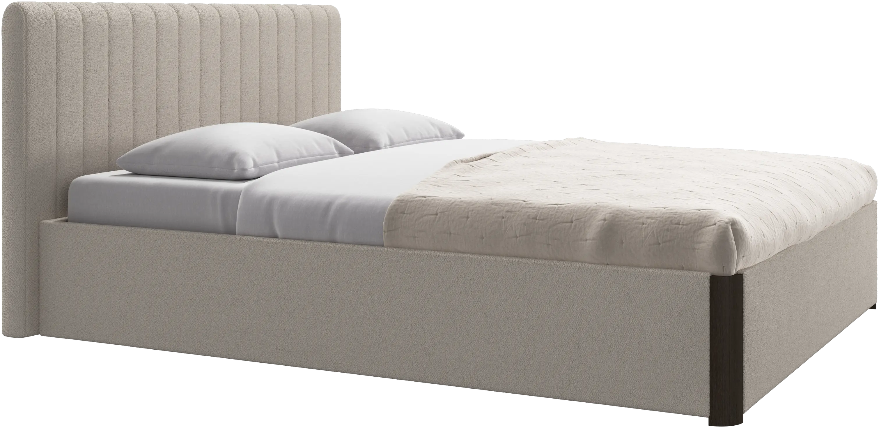 Element bed, bed-mounted headboard, with slats and storage solution, excl. mattress