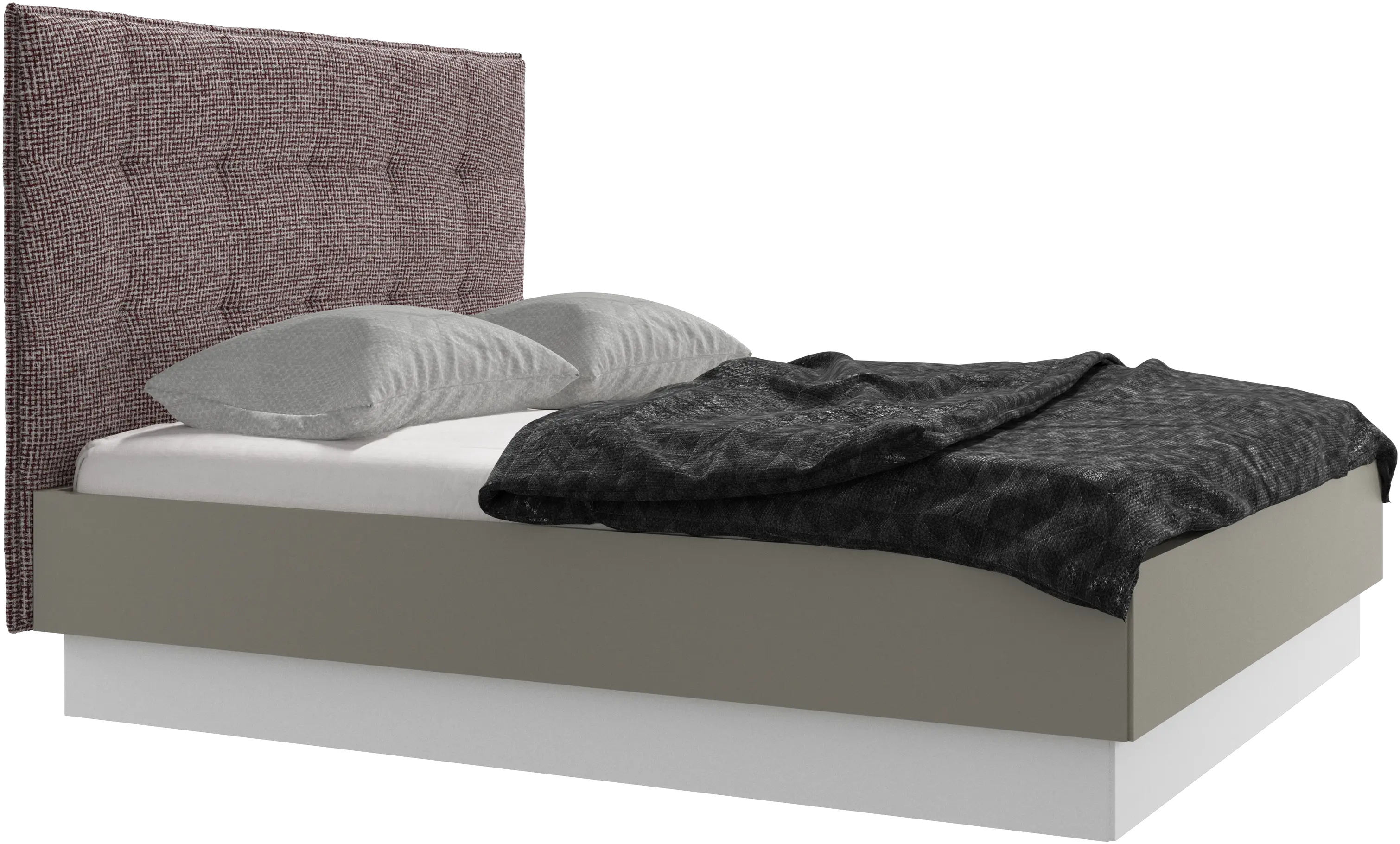 Lugano bed met opbergruimte en omhoogklappend frame en lattenbodem, excl. matras