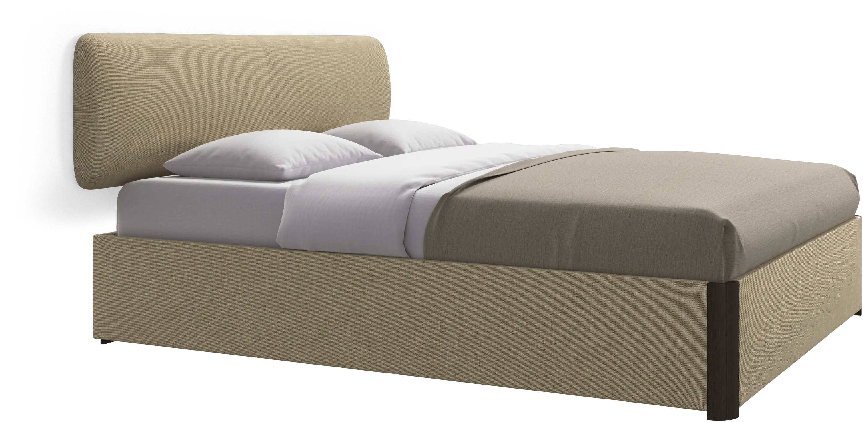 Element bed, wall-mounted headboard, with slats and storage solution, excl. mattress