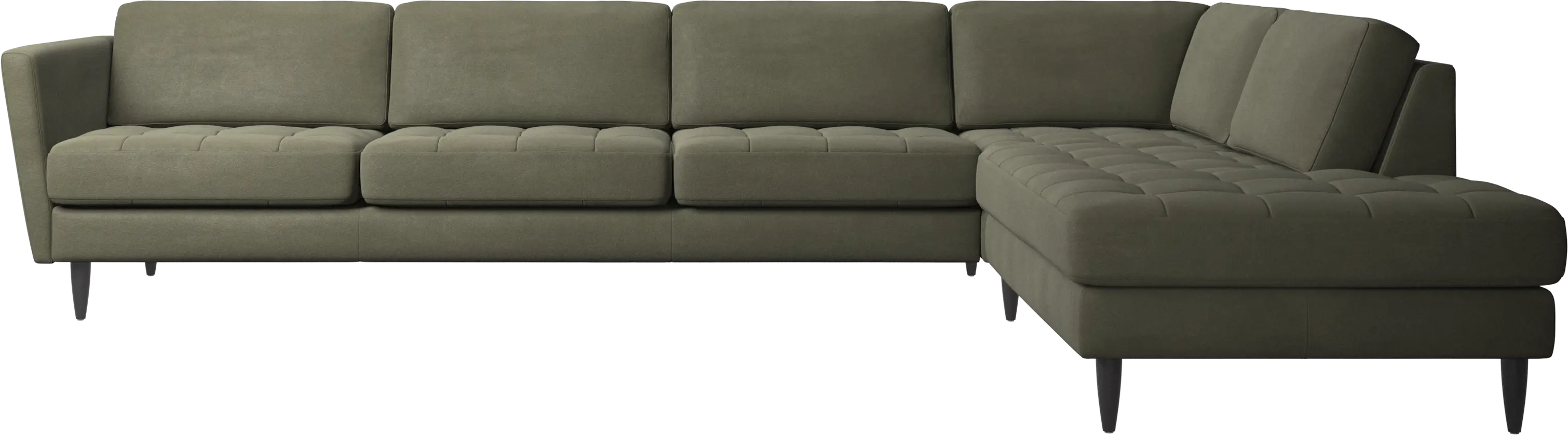 Osaka corner sofa with lounging unit, tufted seat