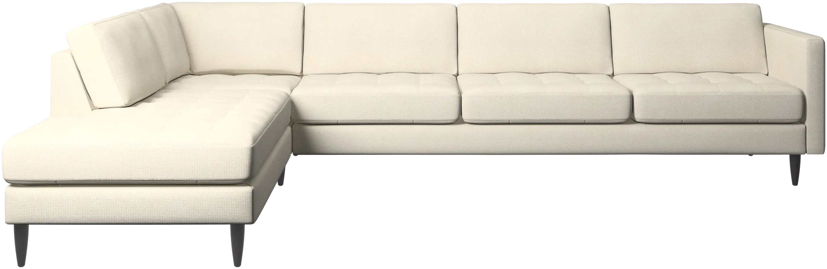 Osaka corner sofa with lounging unit, tufted seat