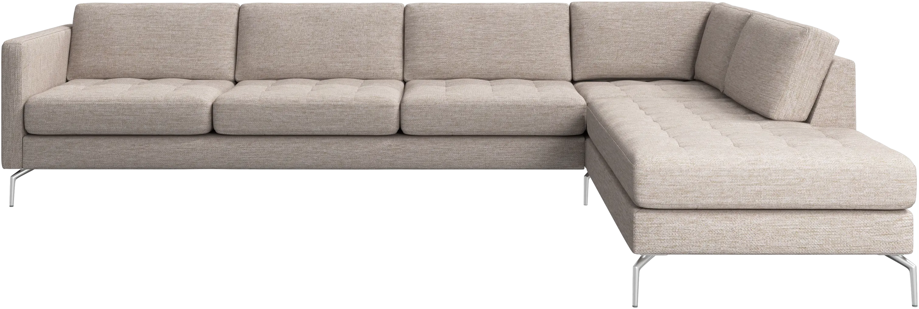Osaka corner sofa with lounging unit, tufted seat