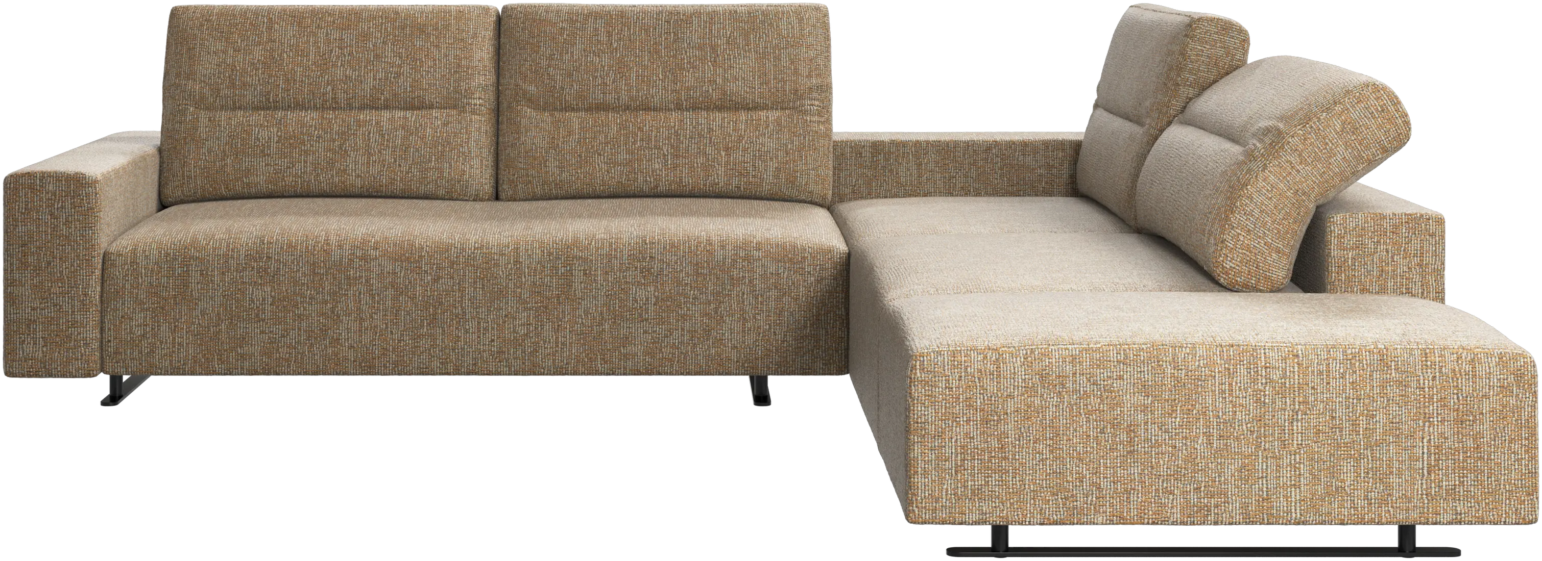 Hampton corner sofa with adjustable back and lounging unit