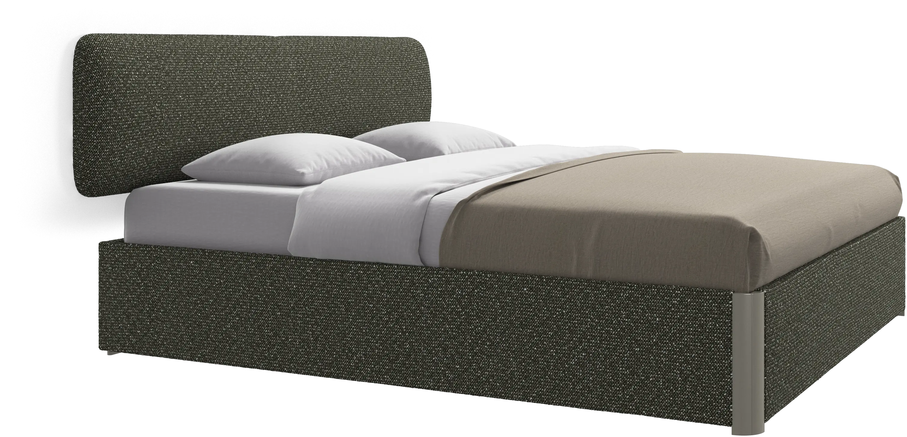 Element bed, wall-mounted headboard, with slats and storage solution, excl. mattress