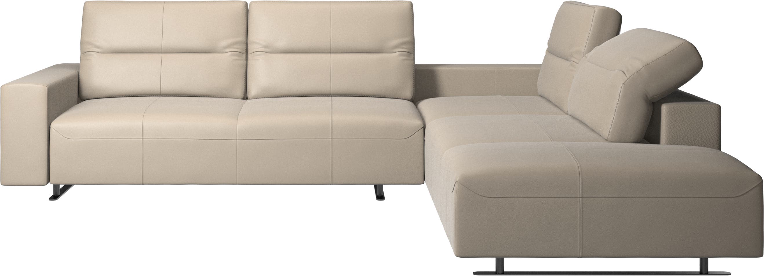 Hampton corner sofa with adjustable back and lounging unit