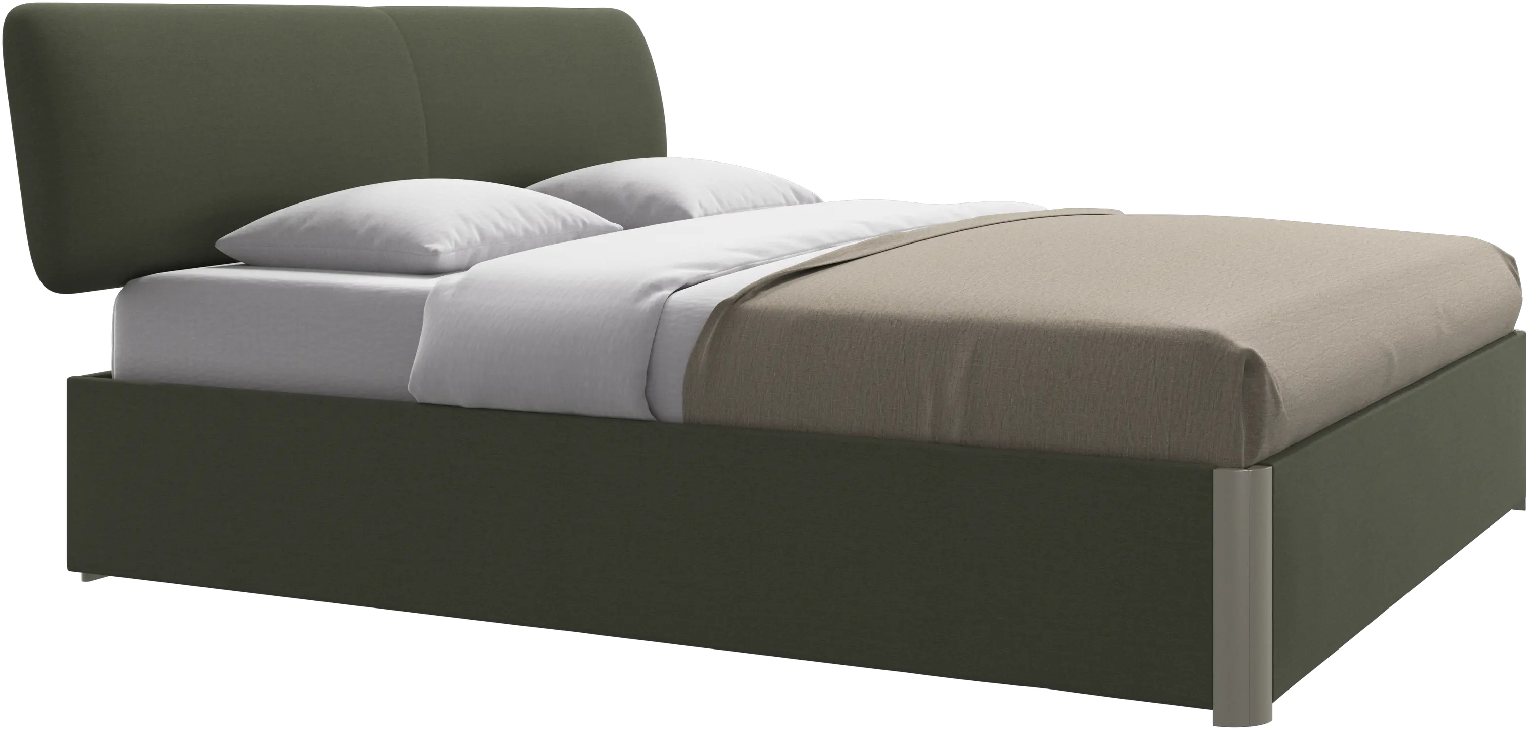 Element bed, bed-mounted headboard, with slats and storage solution, excl. mattress
